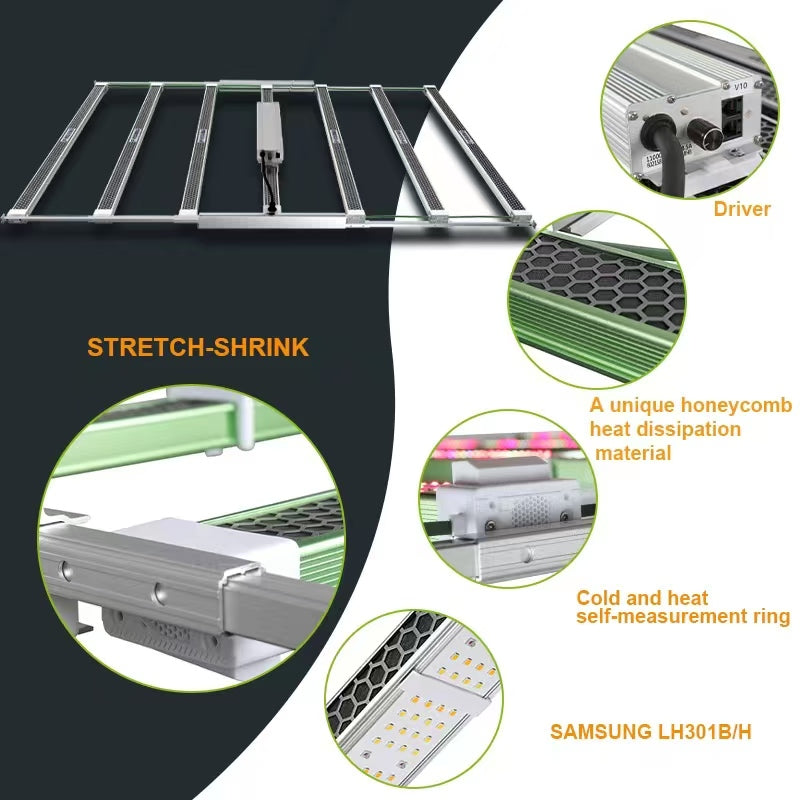 Stretch-shrink LED Grow Light (1000W) - All cost including in price